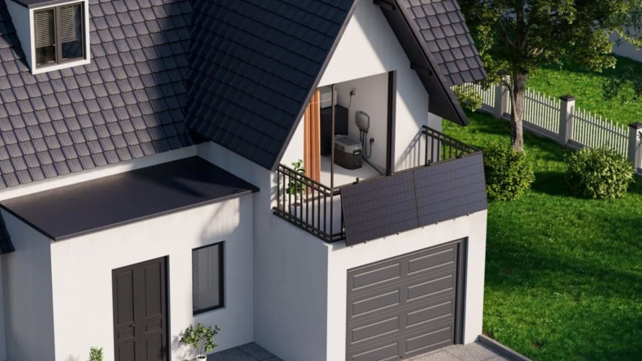 Solární balkónová elektrárna VALE Ecoflow 860 Wp / 800 W | Zdroj: Lidl