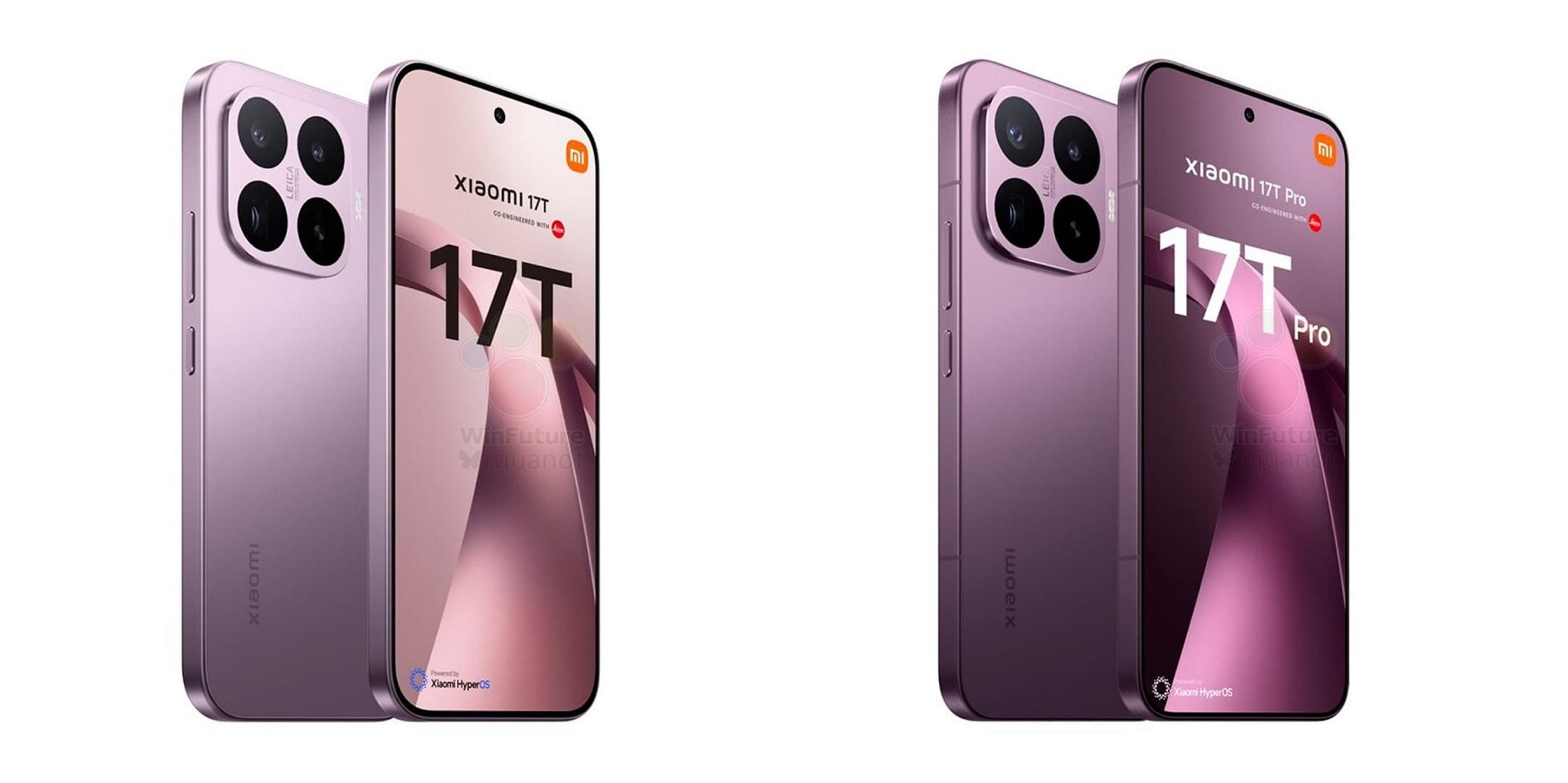 Xiaomi 17T a 17T Pro na neoficiálních renderech | Zdroj: Winfuture