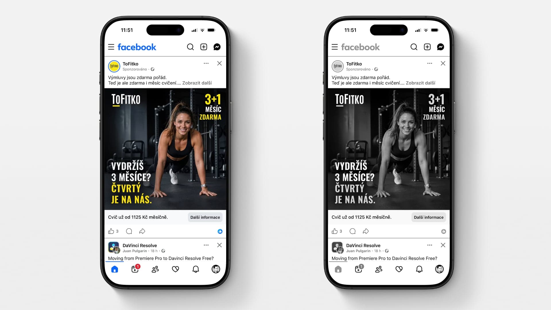 Facebook v černobílém režimu | Zdroj: Ondřej Koníček