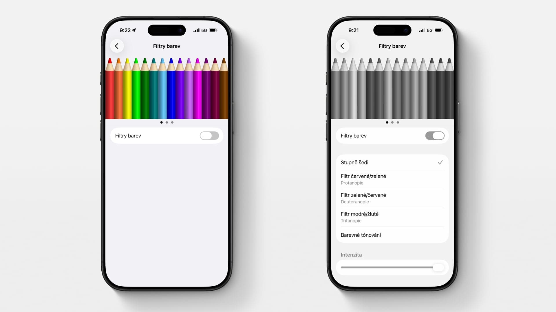 iPhone přepnutý do černobílého režimu | Zdroj: Ondřej Koníček