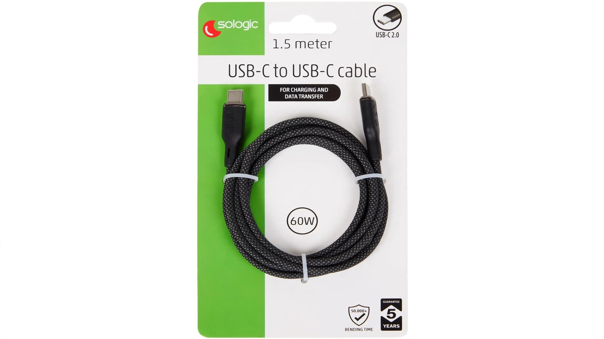 Kabel Sologic USB-C / USB-C | Zdroj: Action