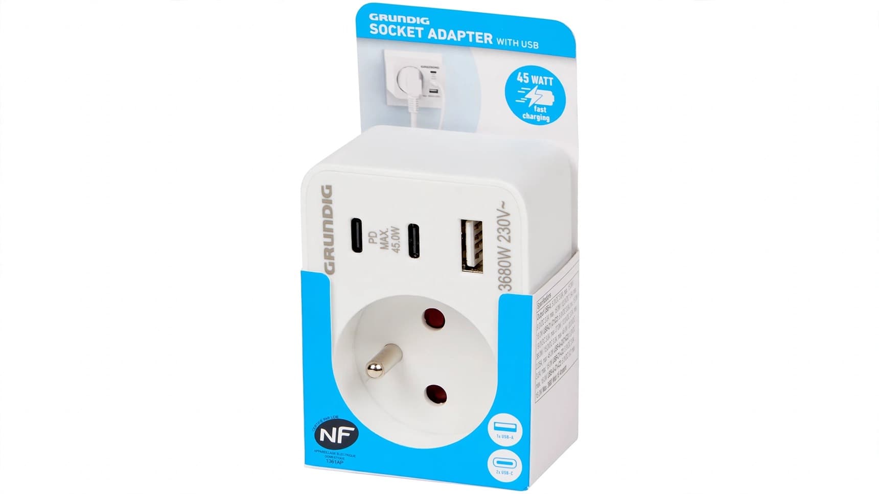 Zásuvkový adaptér Grundig | Zdroj: Action