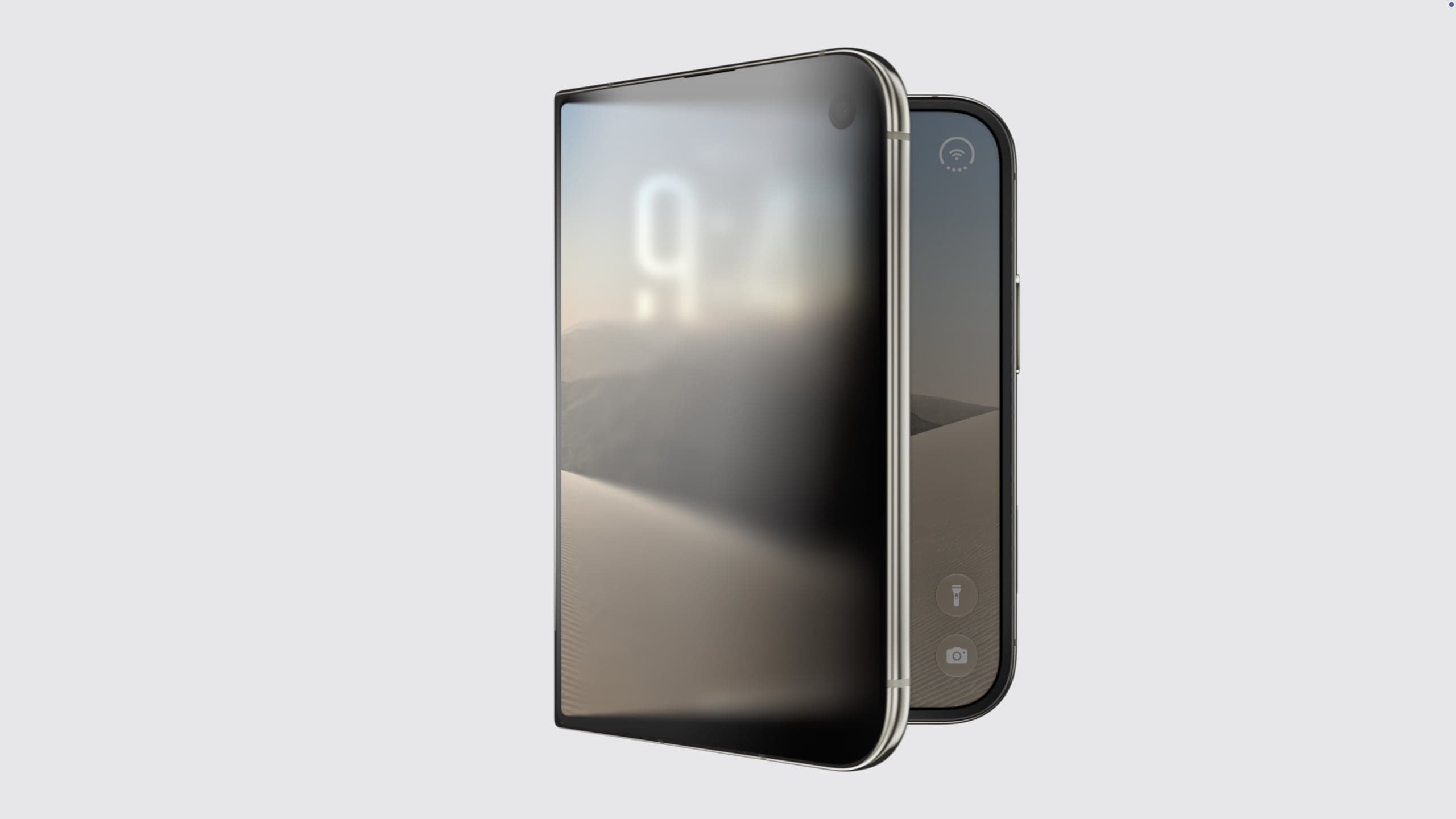 iPhone Duo, efekt otevírání s rozostřením obrazovky | Zdroj: Apple