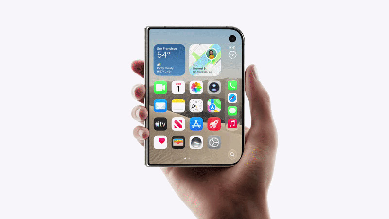 iPhone Duo, otevírání telefonu | Zdroj: Apple