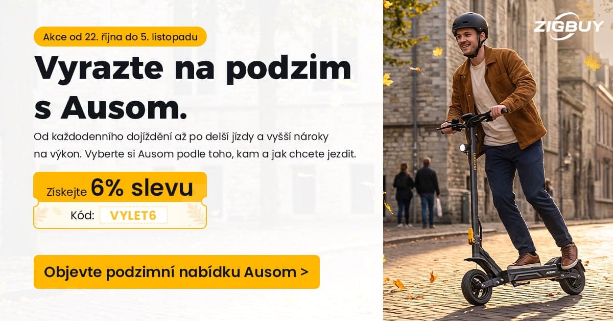 Aktuální akce na elektrokoloběžky AUSOM | Zdroj: AUSOM