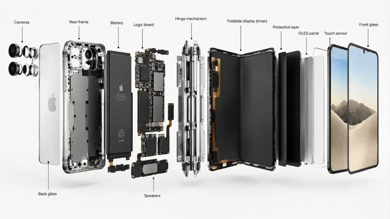 Pohled na konstrukci iPhonu Duo | Zdroj: Apple