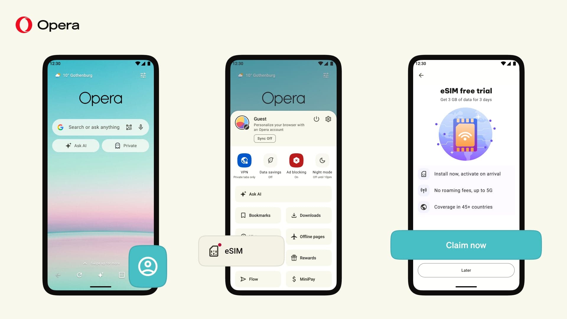 eSIM s mobilními daty od Opery | Zdroj: Opera