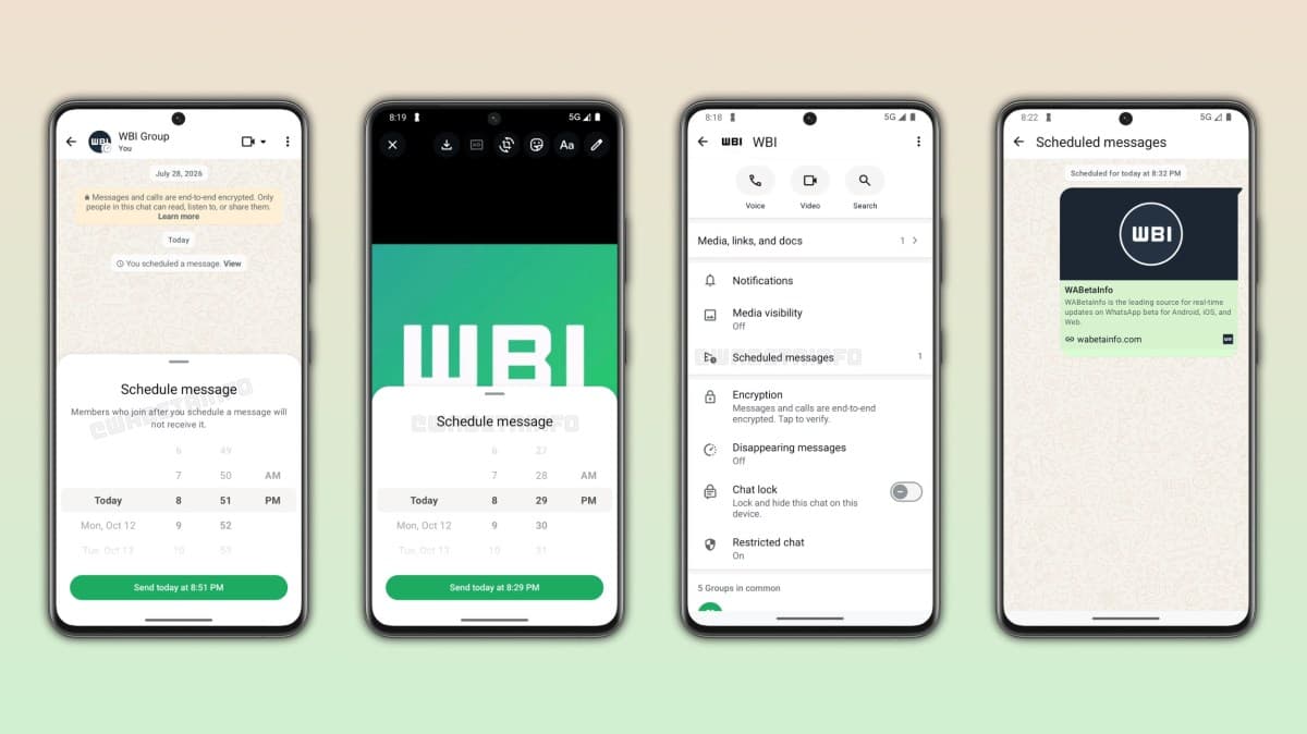 Naplánování posílání zpráv ve WhatsAppu | Zdroj: WABetainfo