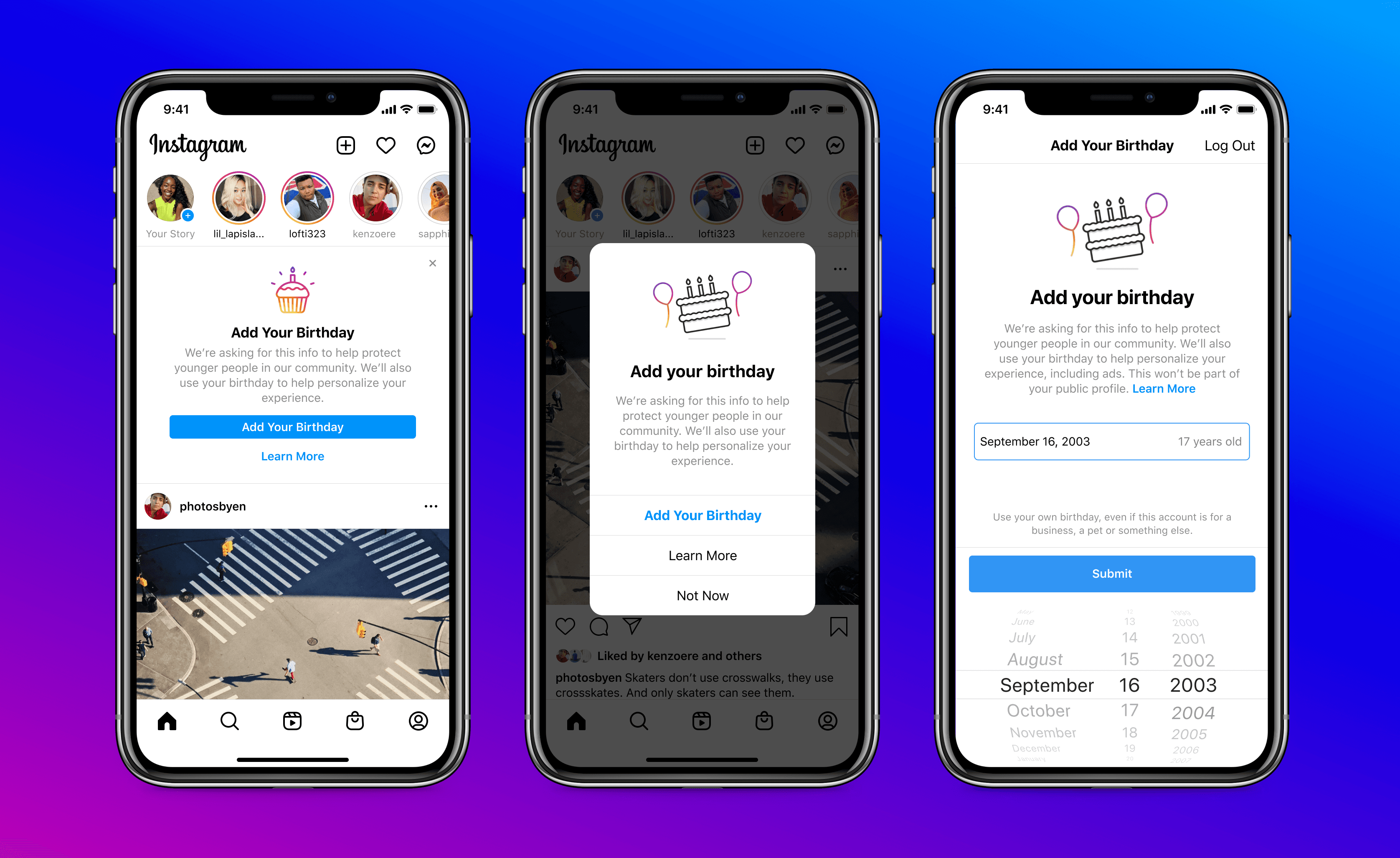 Instagram narozeniny