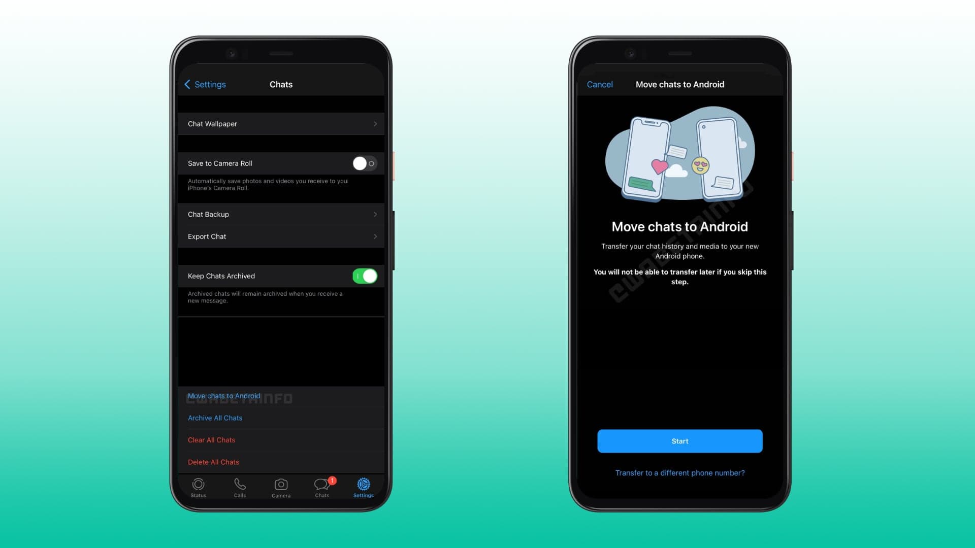 WhatsApp jak přesunout chaty z iPhonu na Android