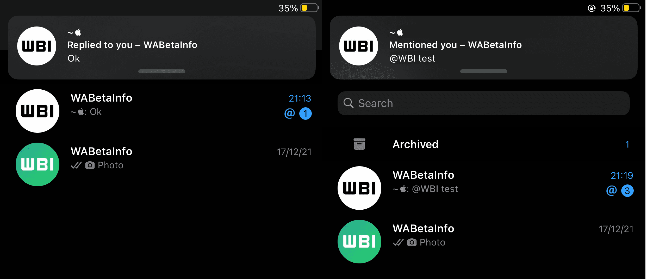 WhatsApp notifikace