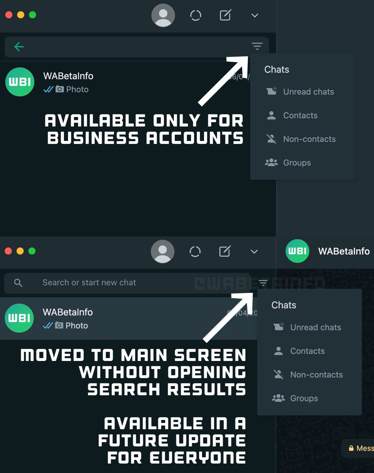 Chat filtery WhatsApp