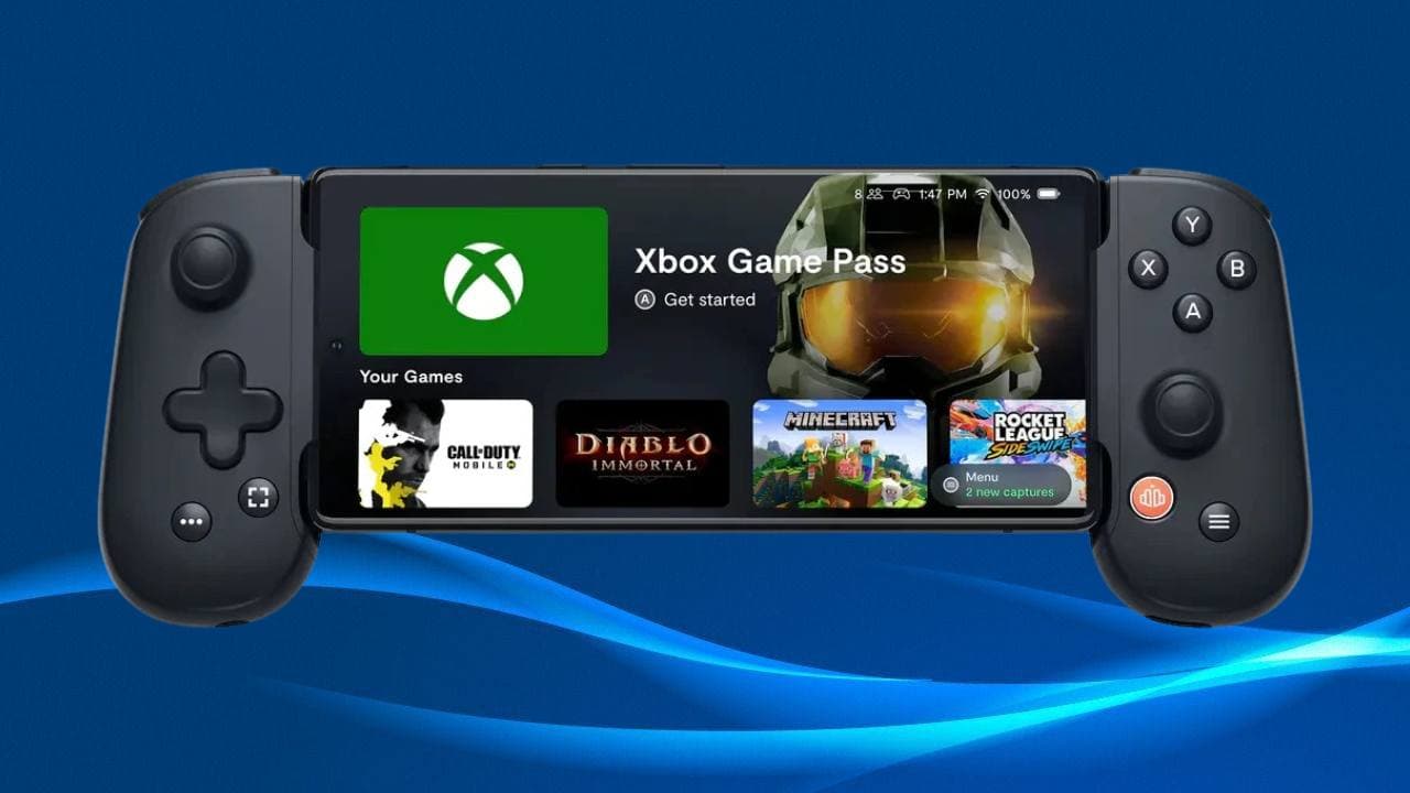 PlayStation ovladač pro telefon v černé barvě