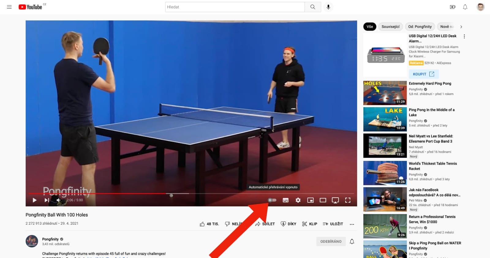 YouTube a vypnutí automatického přehrávání na počítači