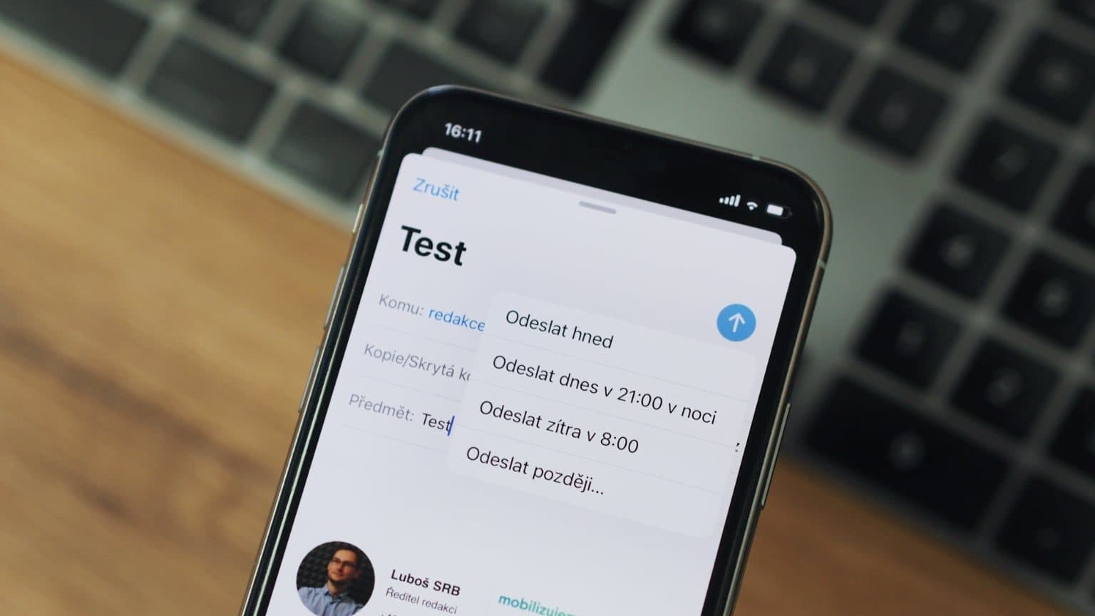 iOS 16 a odložené odeslání e-mailu