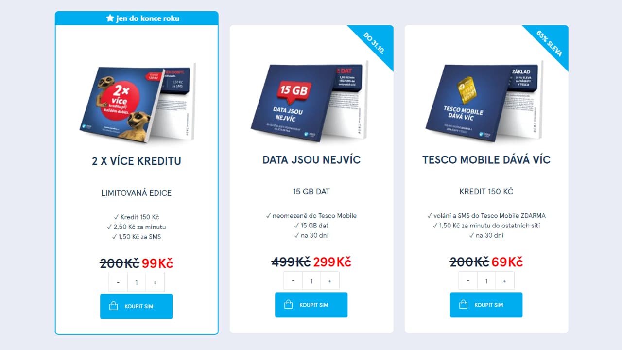 Přehled výhodnějších nabídek Tesco Mobile