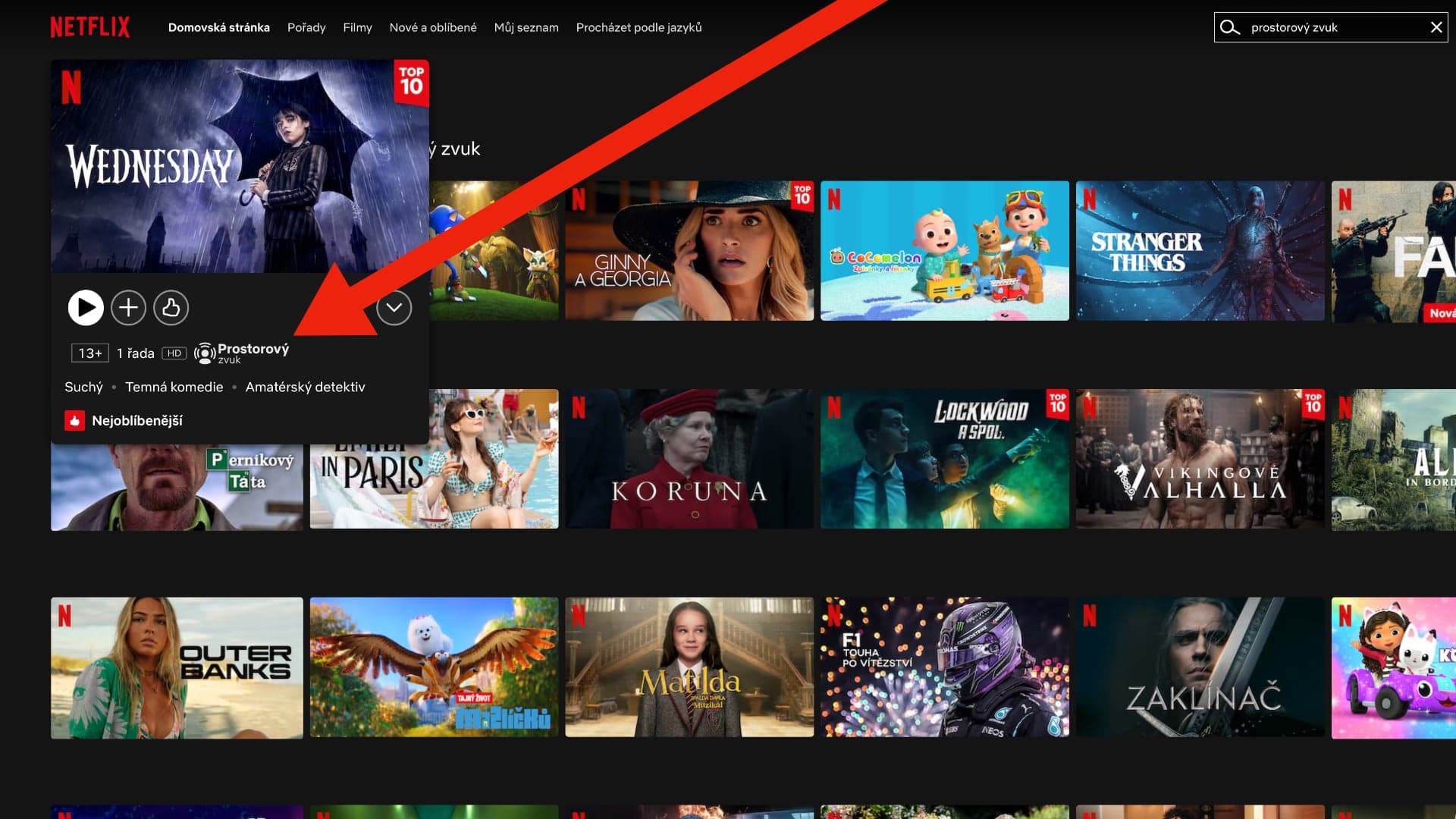 Netflix a databáze titulů s prostorovým audiem