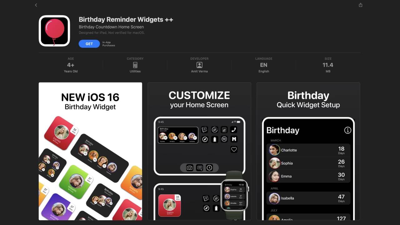 Birthday Countdown - Reminder