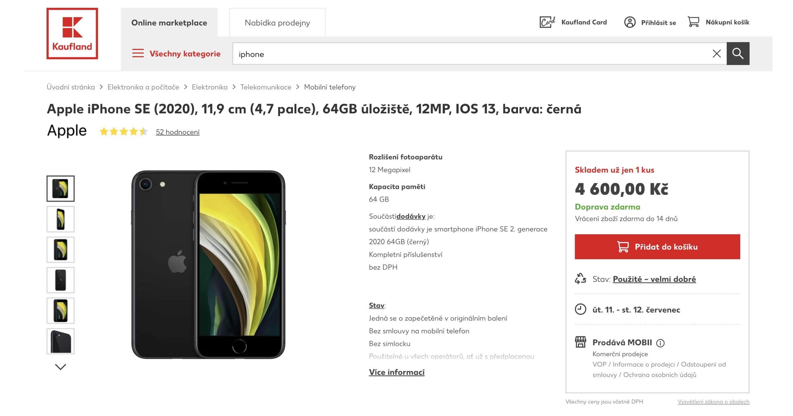 Repasovaný iPhone SE z Kauflandu