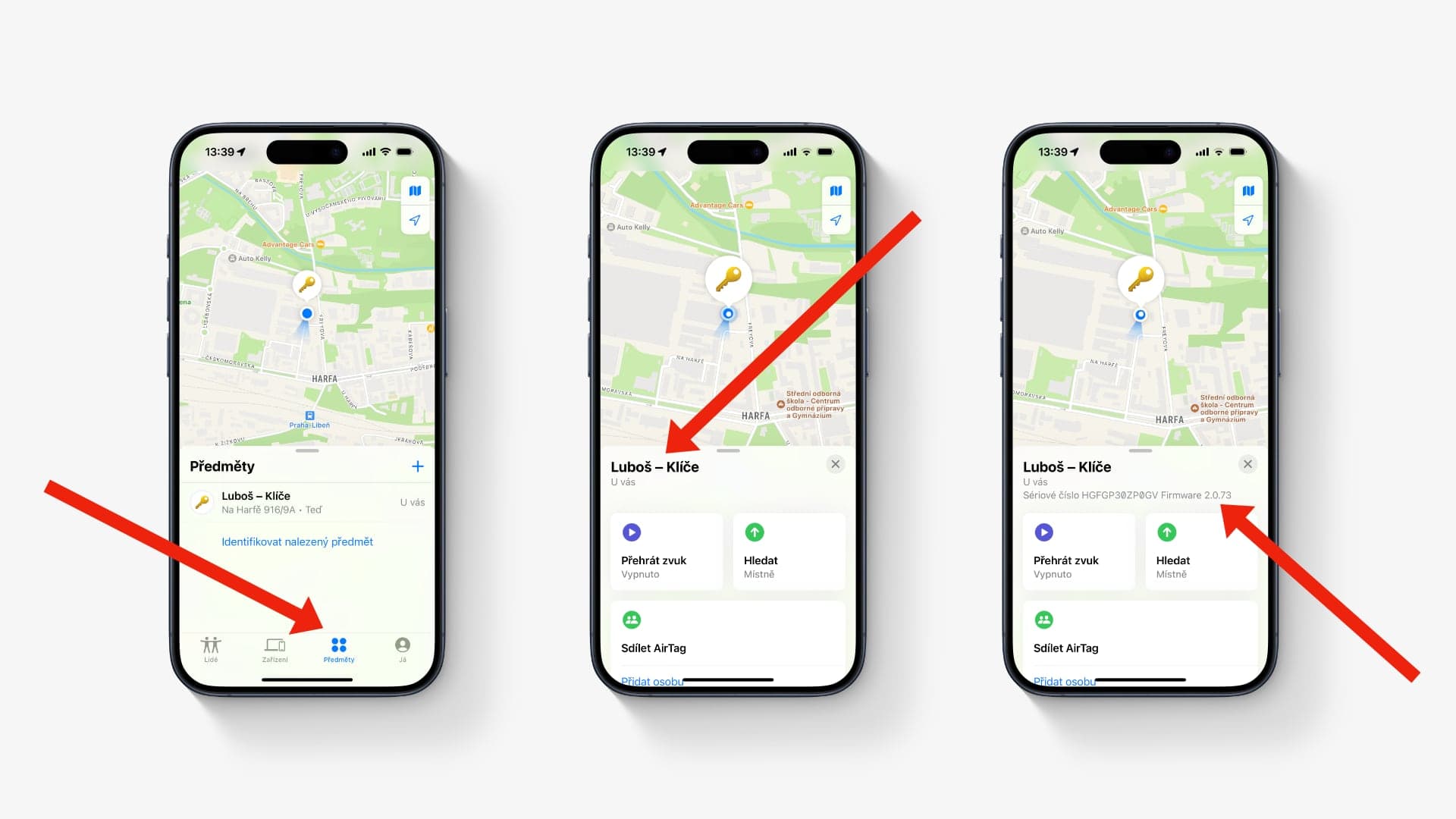 Jak zjistit verzi firmware u AirTagu