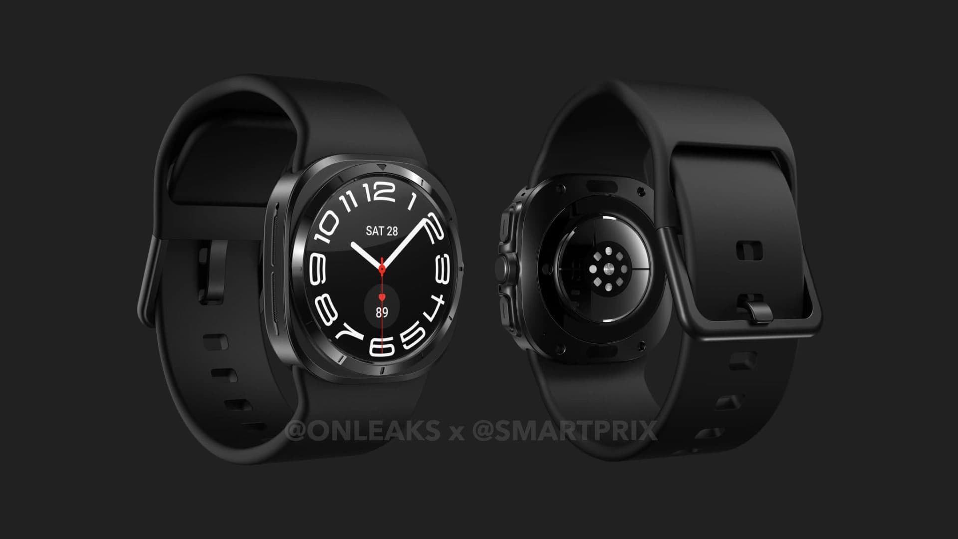 Uniklá podoba připravovaných hodinek Samsung Galaxy Watch 7 Ultra | foto: OnLeaks x Smartprix
