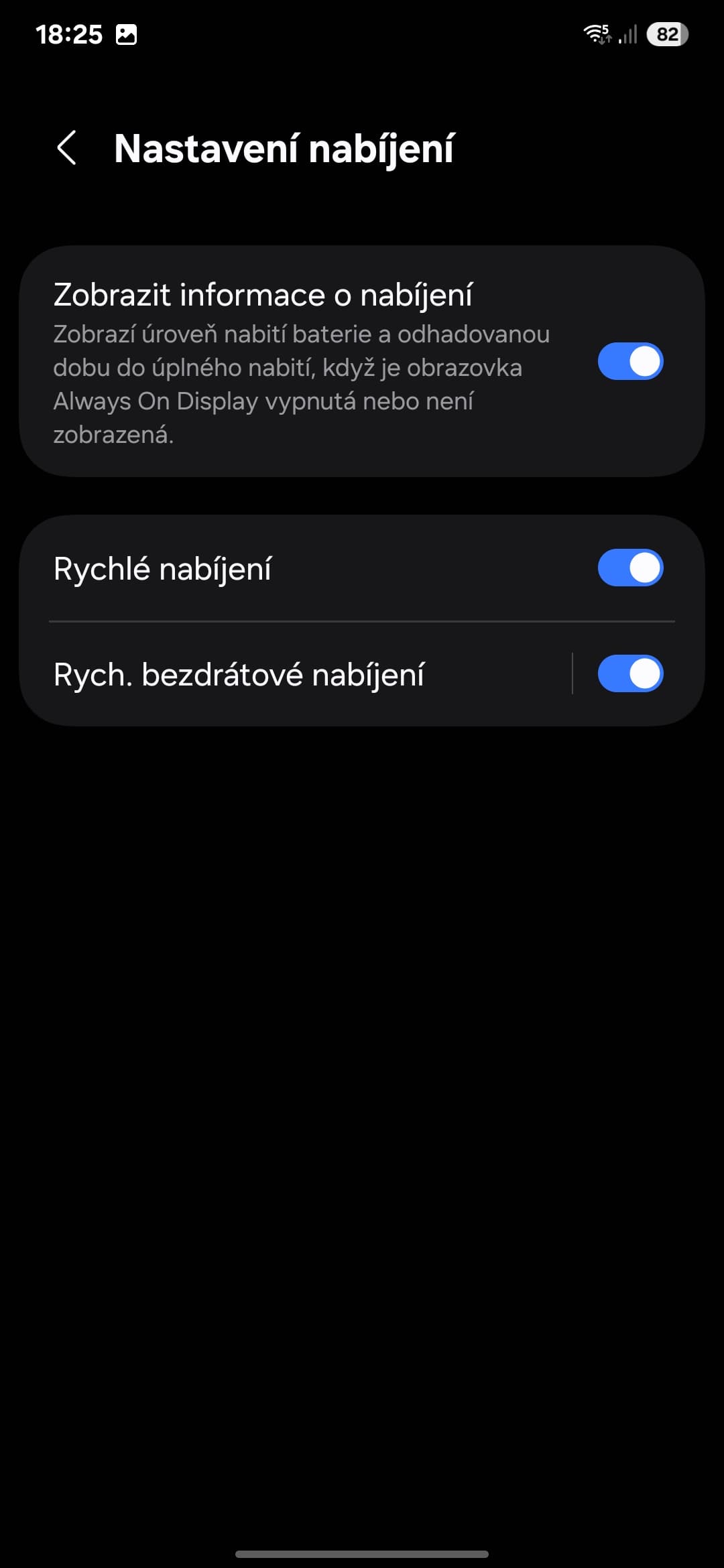 Nastavení nabíjení