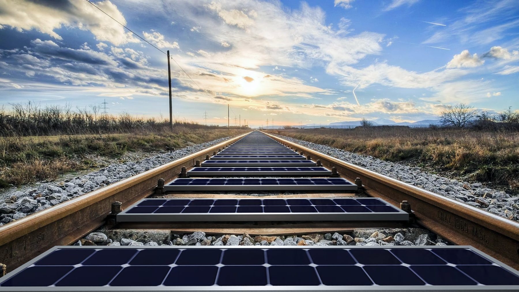 Solární panely integrované přímo do železničních pražců v Německu | foto: Bankset Energy