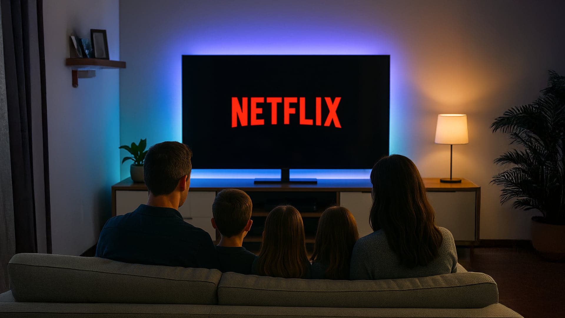 Rodina sledující Netflix v noci | Zdroj: Matěj Srb