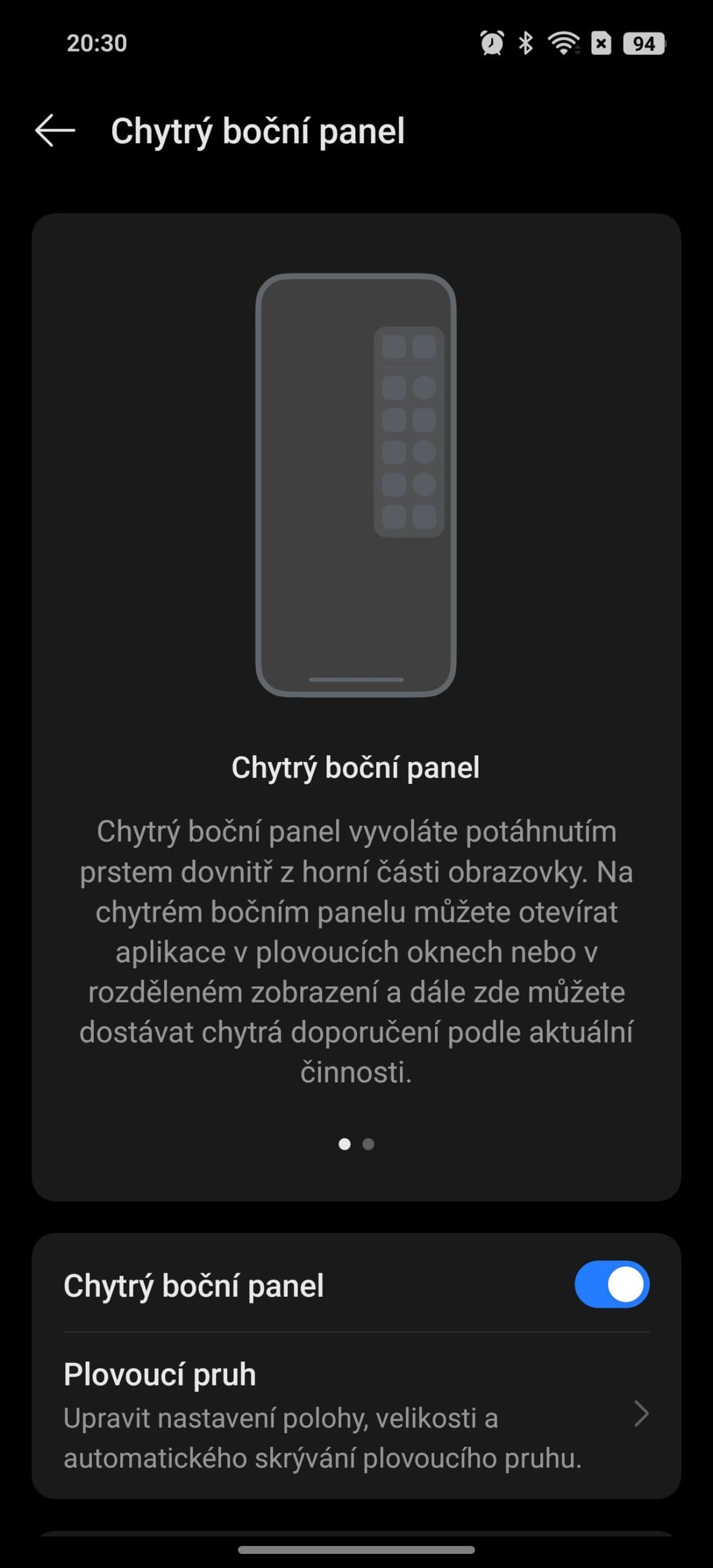 Chytrý boční panel