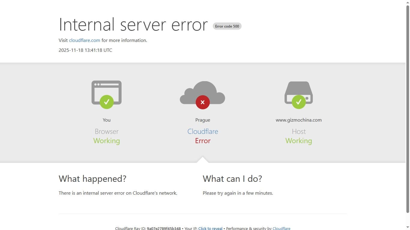 Cloudflare výpadek | Zdroj: Ondřej Koníček
