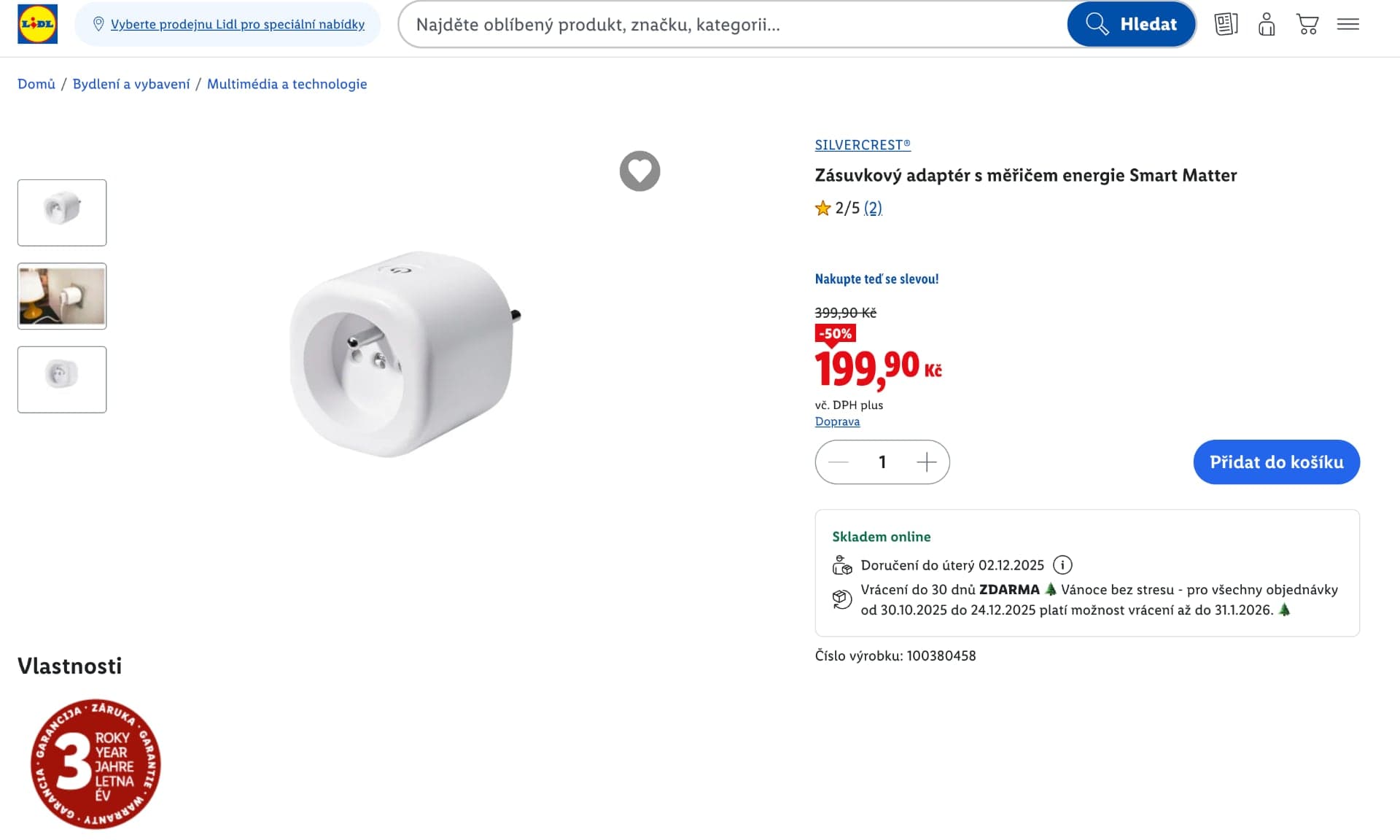 Chytrá zásuvka | Zdroj: Lidl