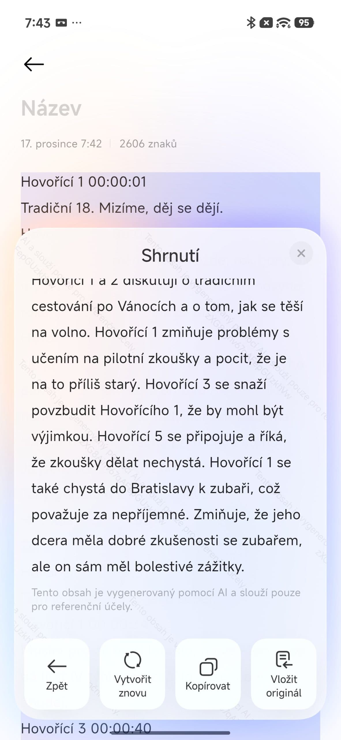 AI shrnutí textu na Xiaomi 15T Pro | Zdroj: Tomáš Rajnoch