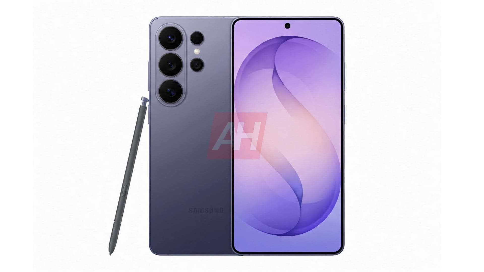 Render Samsung Galaxy S26 Ultra, fialový | Zdroj: Android Headlines