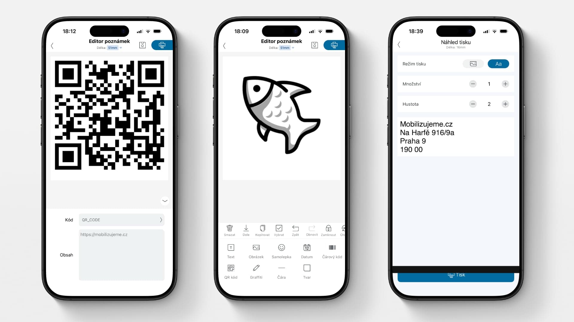 Mini kapesní tiskárna z Lidlu, mobilní aplikace Pocket Printer | Zdroj: Luboš Srb