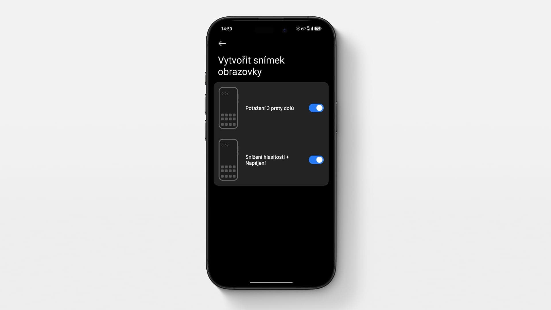 Možnosti pro vytváření screenshotu na Androidu | Zdroj: Ondřej Koníček