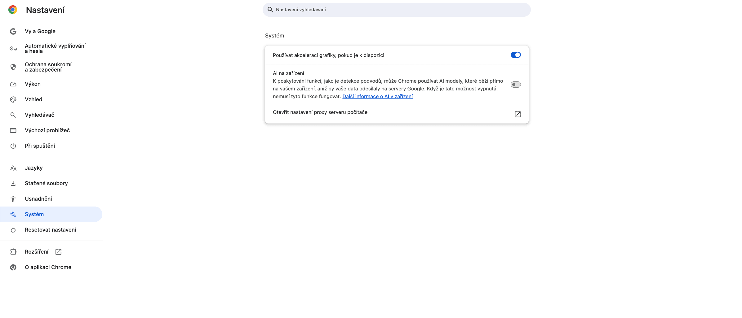 Google Chrome, nastavení AI Gemini Nano modelu | Zdroj: Luboš Srb