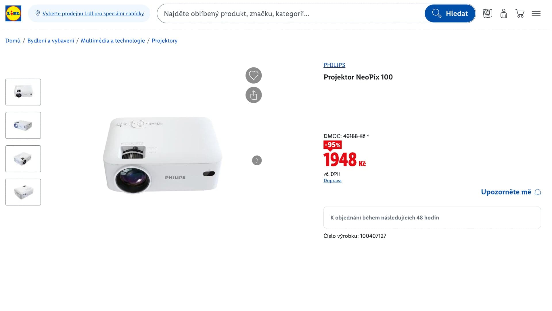 Projektor Philips NeoPix 100 zlevněný na Lidlu o 95 % | Zdroj: Lidl