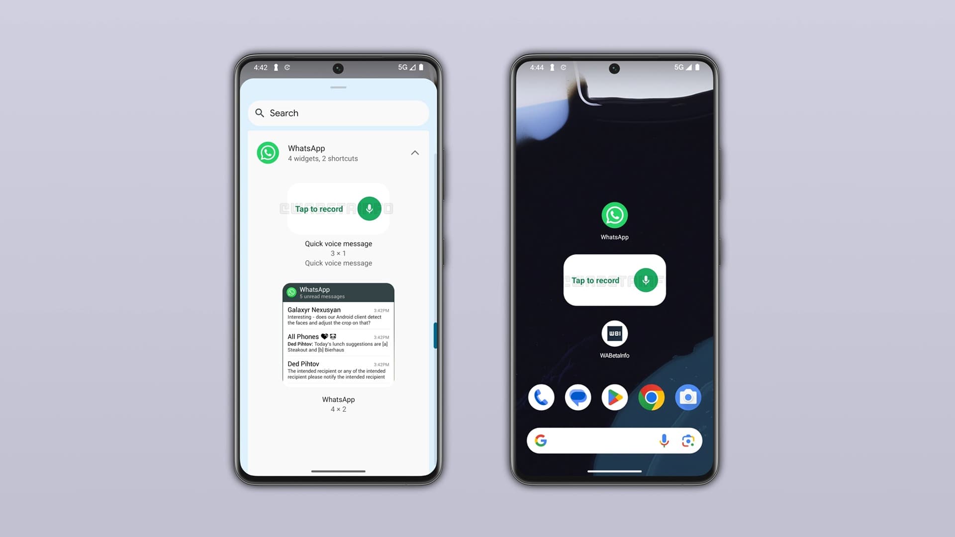 Nový widget pro WhatsApp | Zdroj: WABetainfo