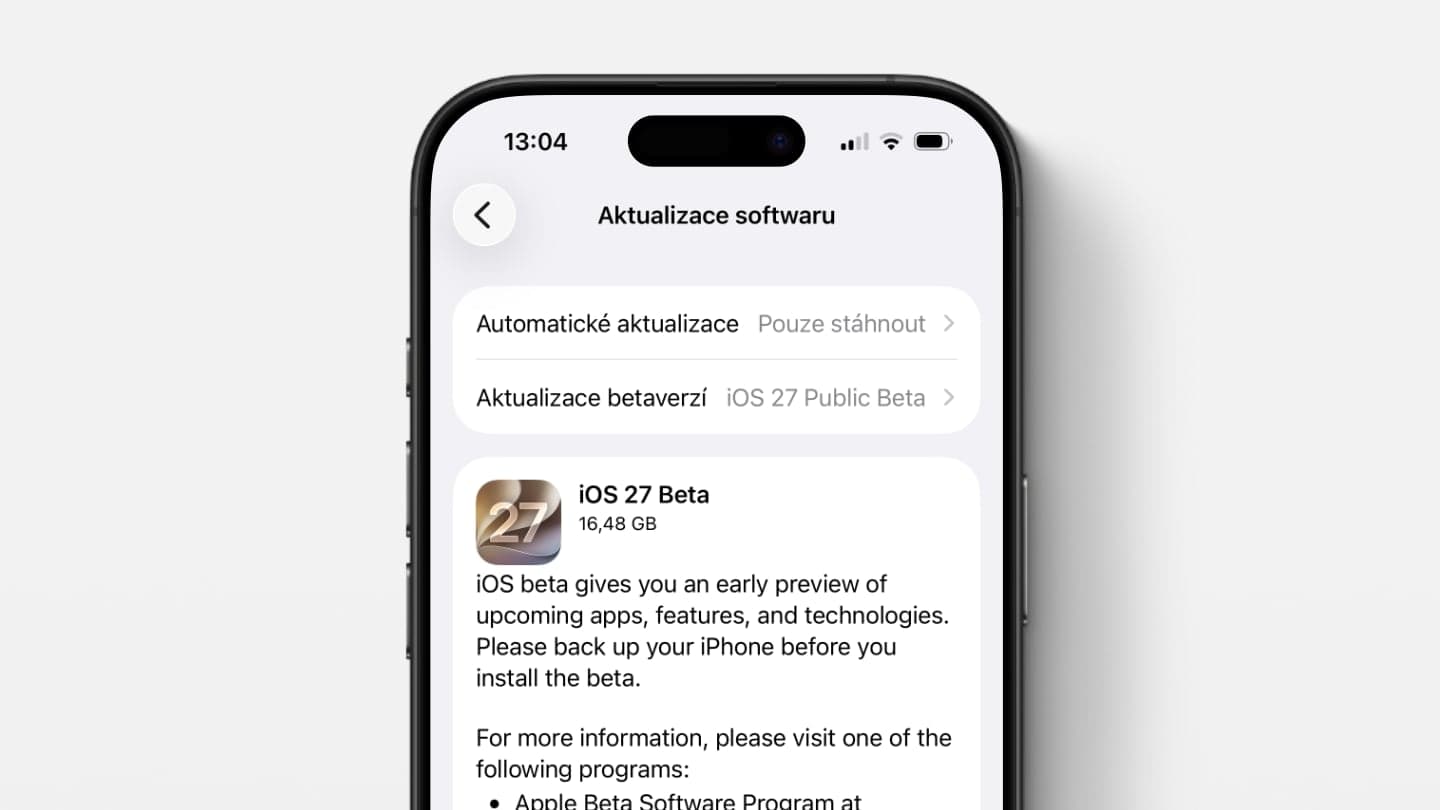 iOS 27 Public Beta ke stažení | Zdroj: Luboš Srb