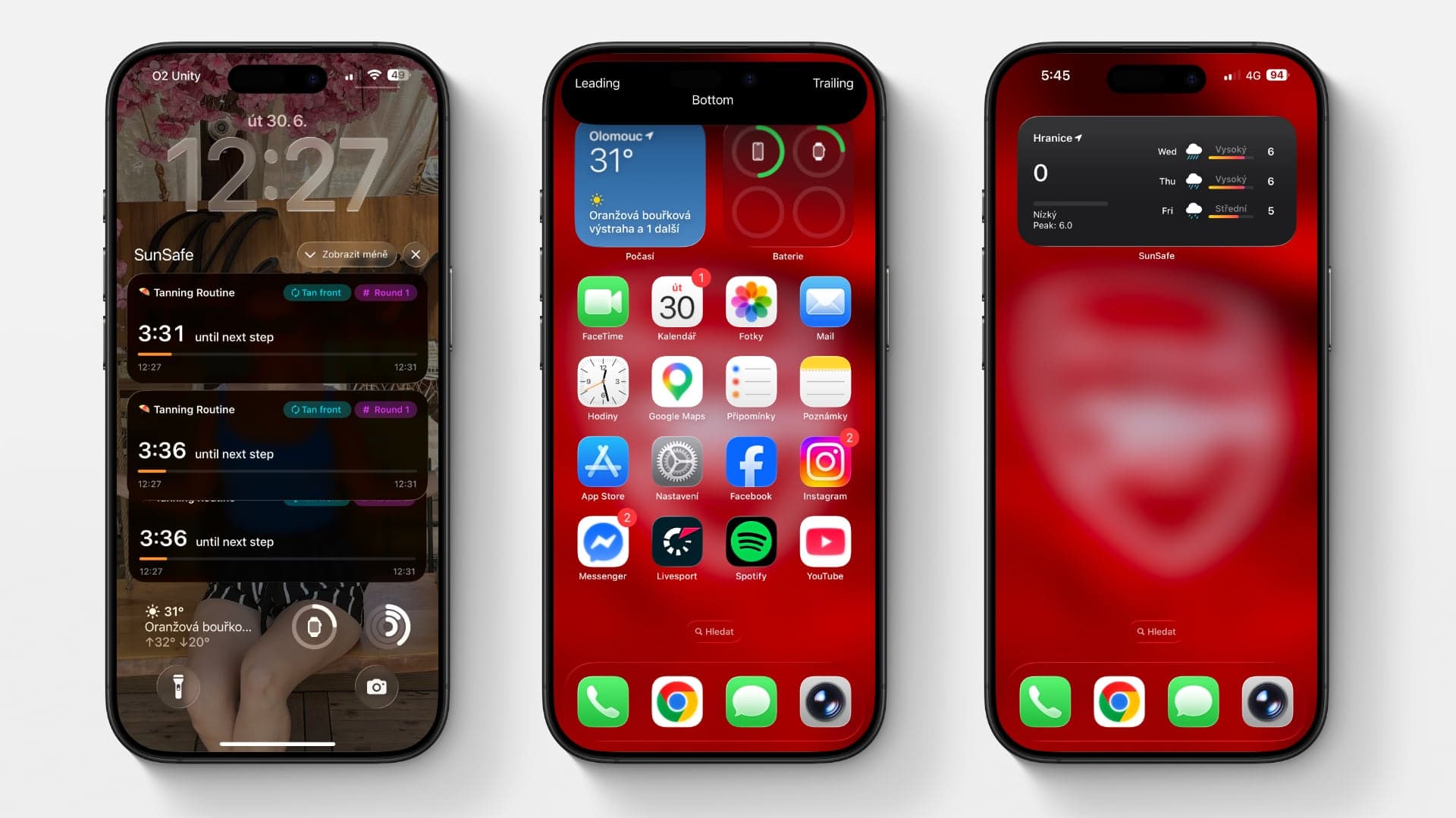 SunSafe: UV Index & Tanning, Live Activities, Dynamic Island a Widget | Zdroj: Tomáš Rajnoch