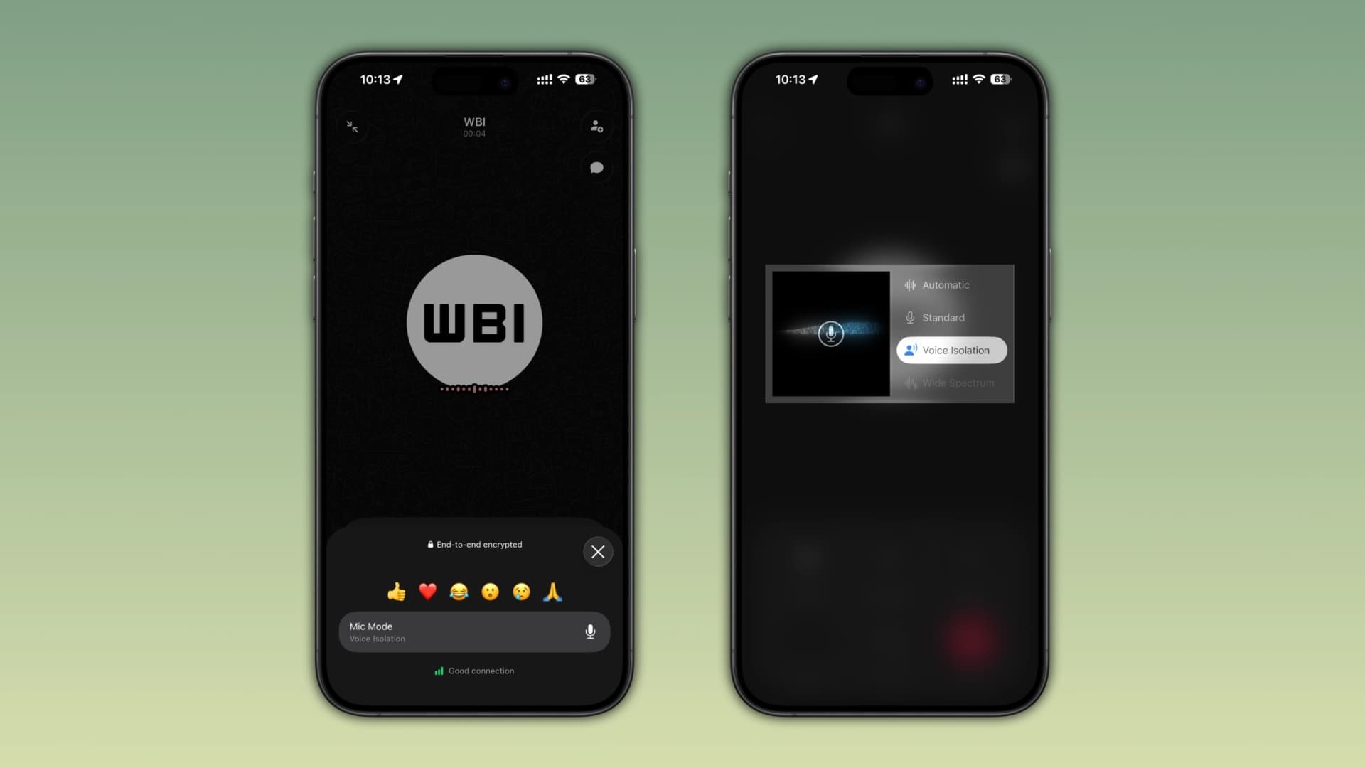 Volba režimu mikrofonu ve WhatsAppu pro iOS | Zdroj: WABetaInfo