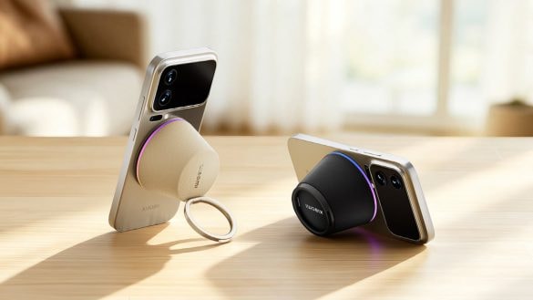 Xiaomi uvedl netradiční reproduktor. Drží na zádech telefonu pomocí magnetů
