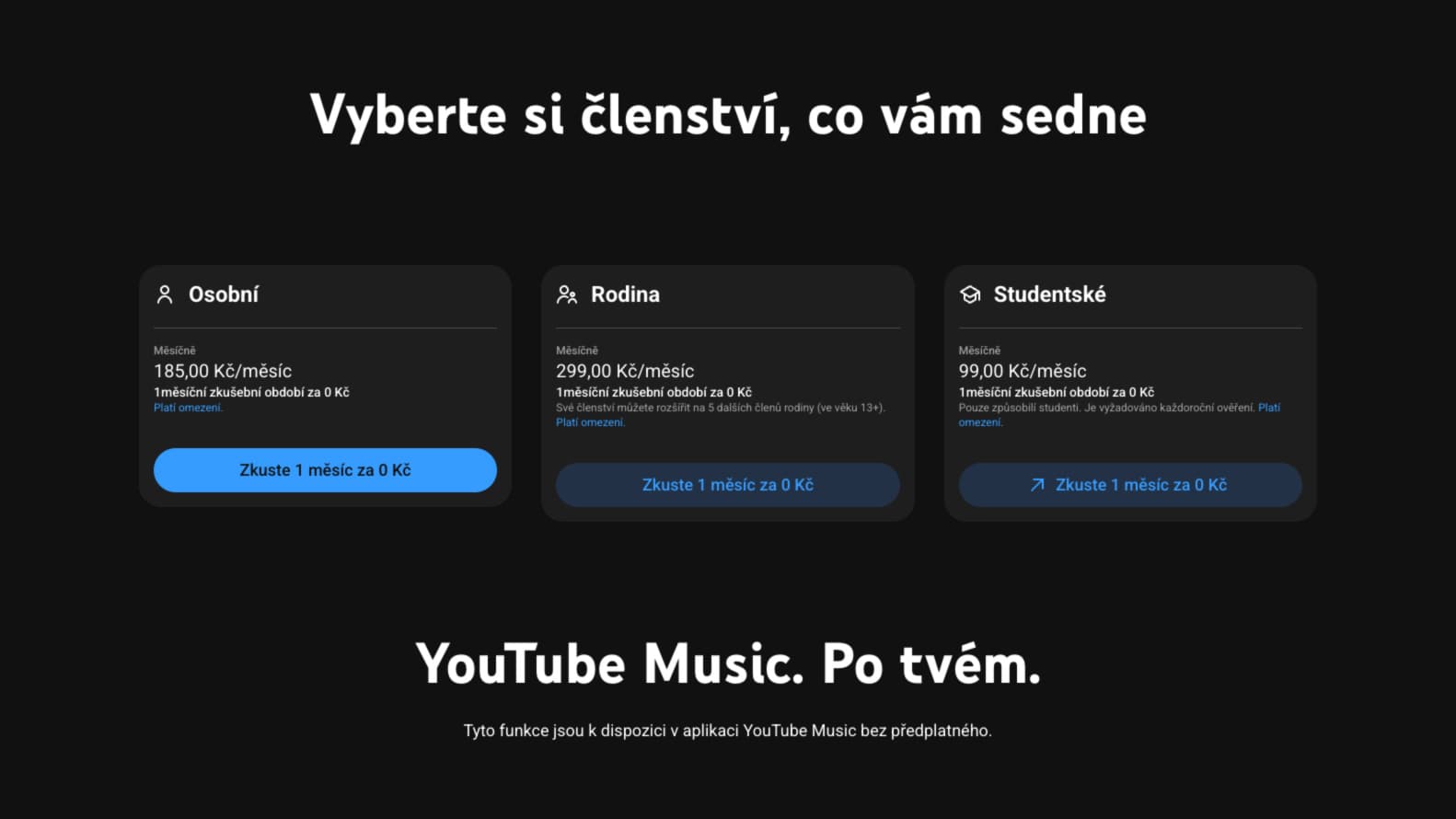 YouTube Music cena 2026 | Zdroj: Tomáš Rajnoch