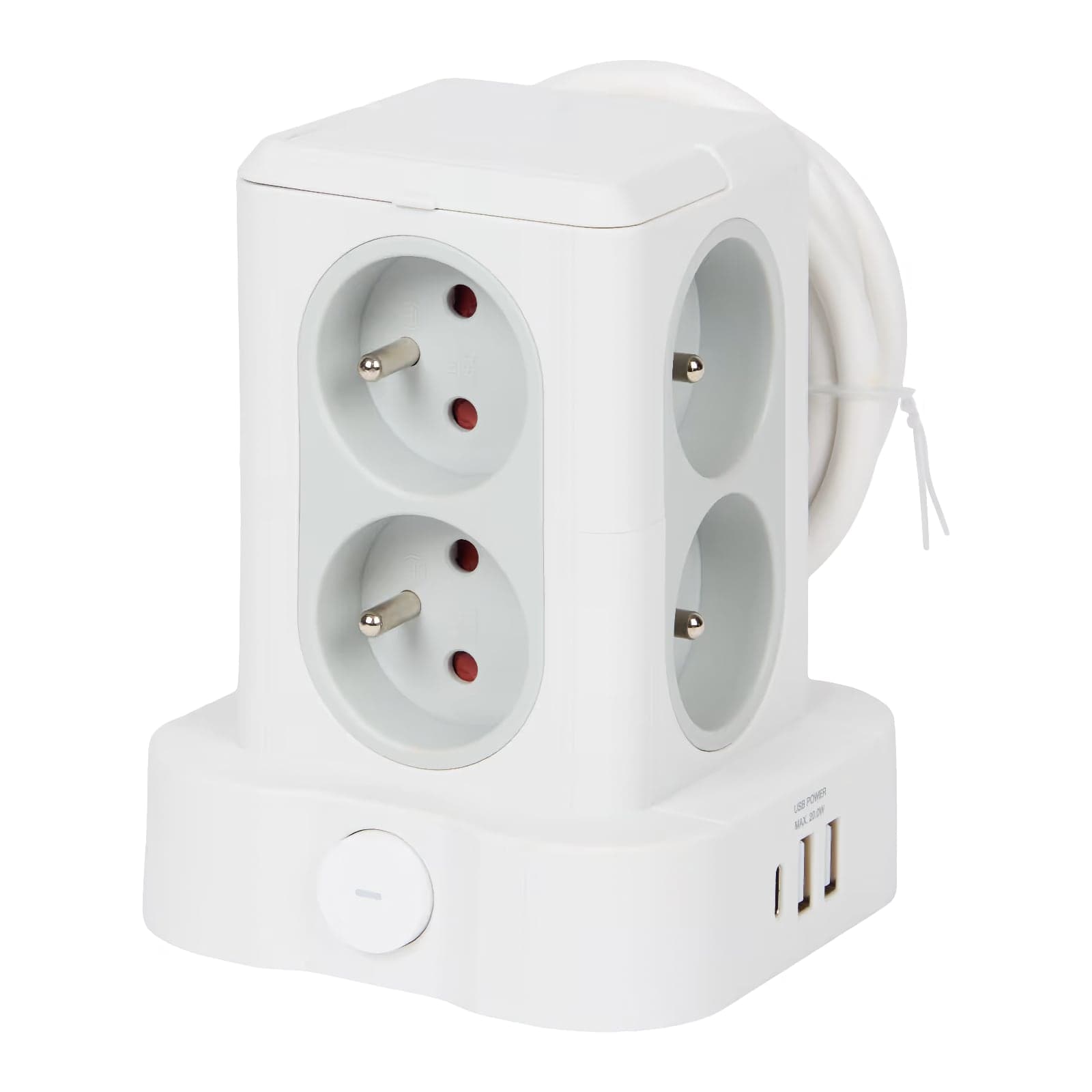 Prodlužovací kabel se zásuvkami Pro-Max, bílý | Zdroj: Action