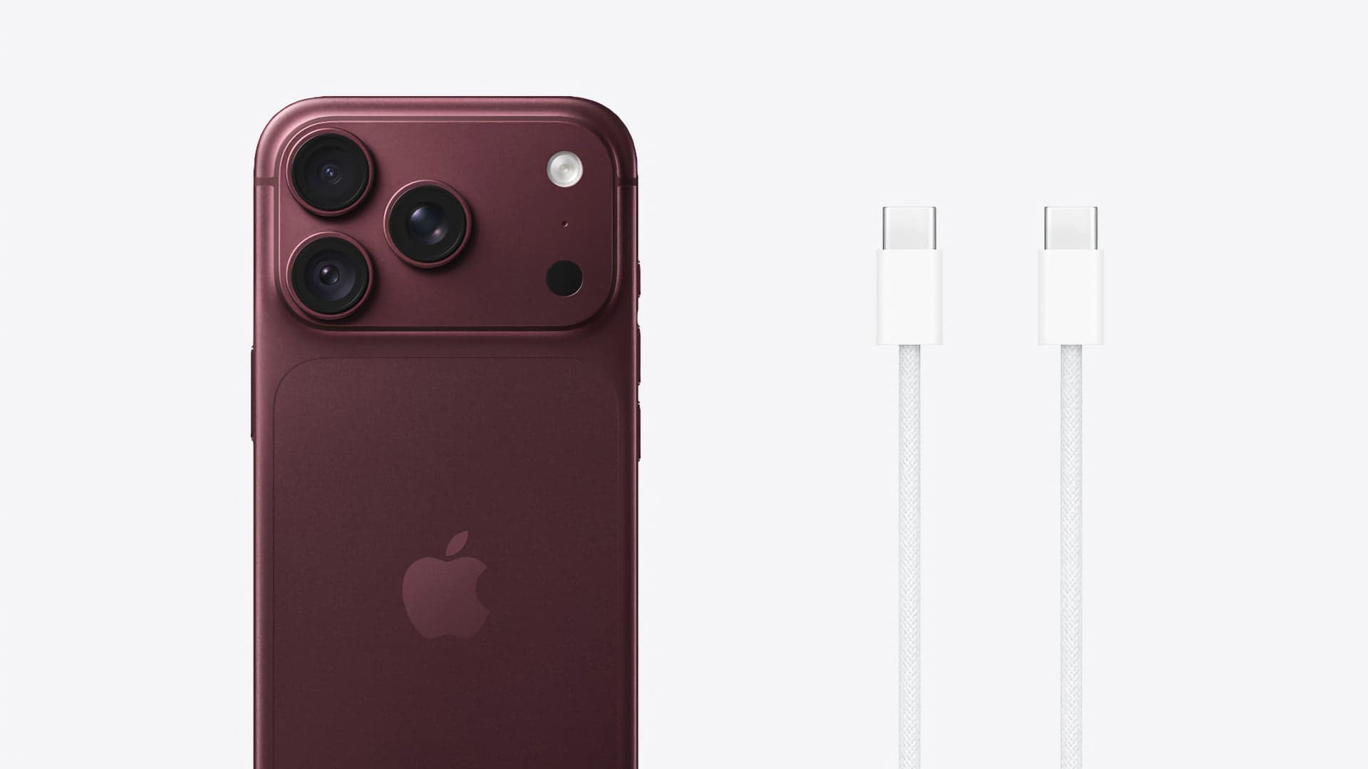 iPhone 18 Pro a USB-C kabel pro nabíjení | Zdroj: Apple