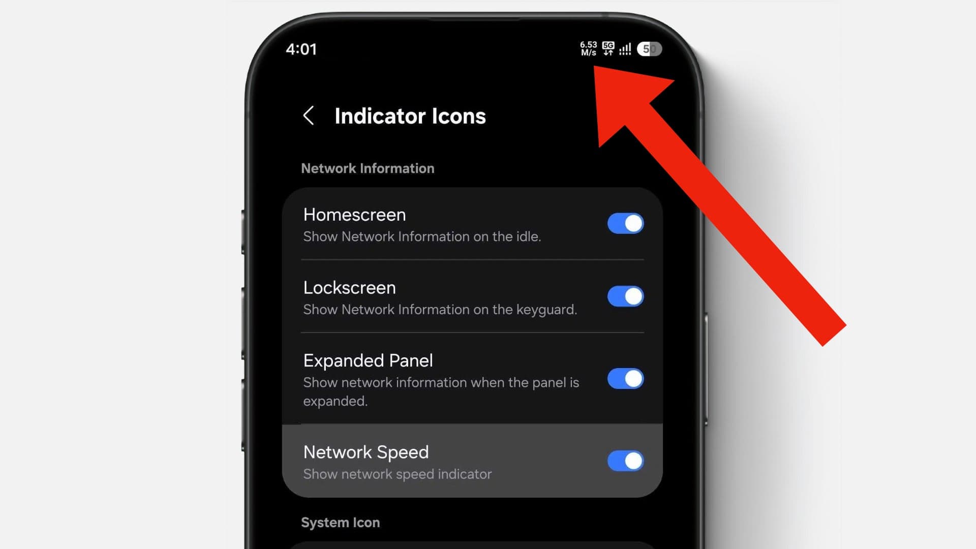 Indikátor rychlosti stahování v Samsung One UI 9 | Zdroj: Ondřej Koníček