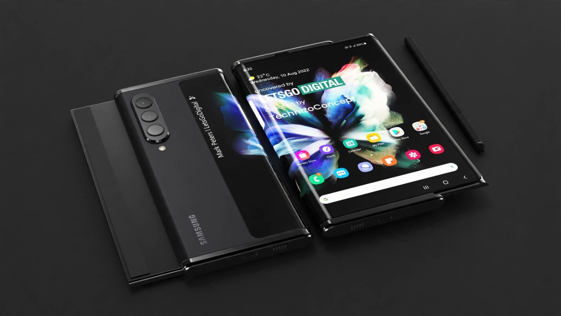 Koncept Samsungu Galaxy Z Slide | Zdroj: LetsGoDigital